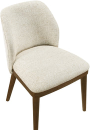 Valeo Linen Textured Fabric Upholstered Dining Chair in Beige, Set of 2 - 88082Beige-C