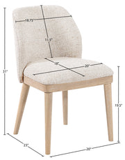 Valeo Linen Textured Fabric Upholstered Dining Chair in Beige, Set of 2 - 88083Beige-C