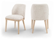 Valeo Linen Textured Fabric Upholstered Dining Chair in Beige, Set of 2 - 88083Beige-C