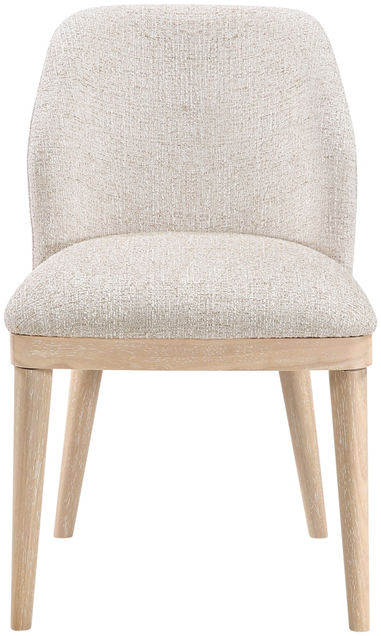 Valeo Linen Textured Fabric Upholstered Dining Chair in Beige, Set of 2 - 88083Beige-C