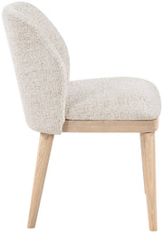 Valeo Linen Textured Fabric Upholstered Dining Chair in Beige, Set of 2 - 88083Beige-C