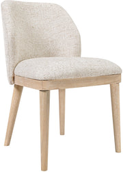 Valeo Linen Textured Fabric Upholstered Dining Chair in Beige, Set of 2 - 88083Beige-C