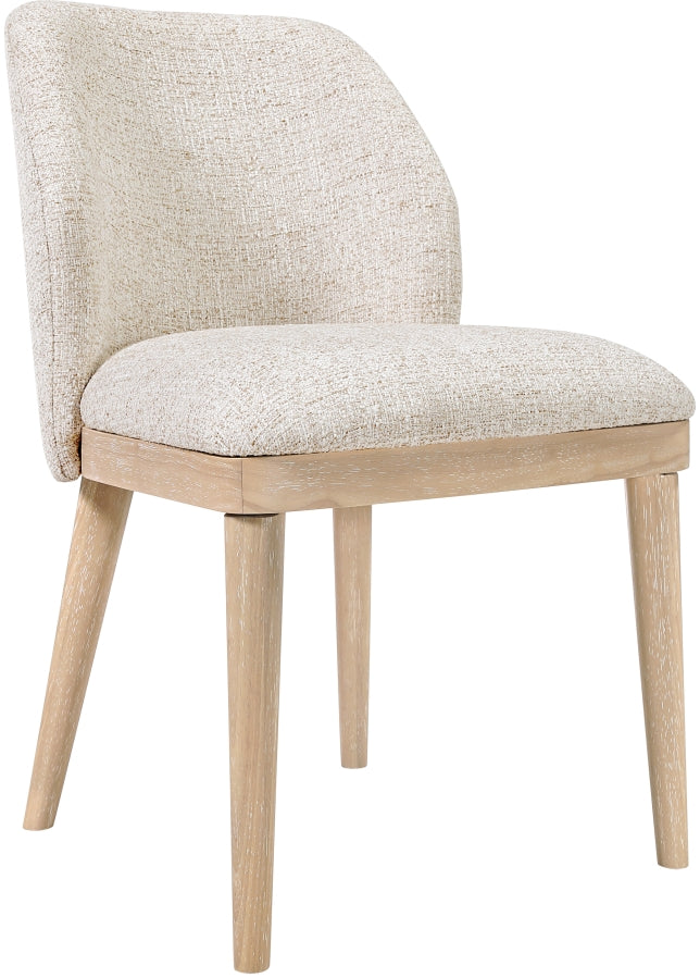 Valeo Linen Textured Fabric Upholstered Dining Chair in Beige, Set of 2 - 88083Beige-C