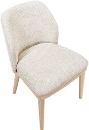 Valeo Linen Textured Fabric Upholstered Dining Chair in Beige, Set of 2 - 88083Beige-C
