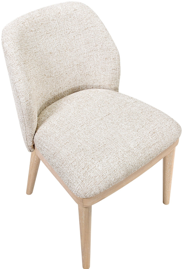 Valeo Linen Textured Fabric Upholstered Dining Chair in Beige, Set of 2 - 88083Beige-C