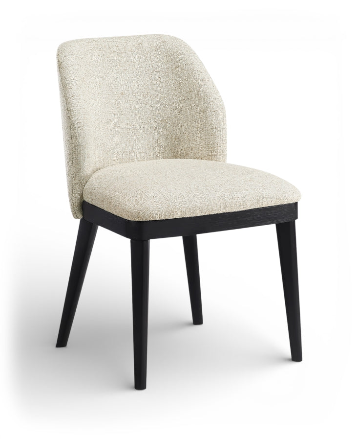 Valeo Linen Textured Fabric Upholstered Dining Chair in Beige, Set of 2 - 88084Beige-C