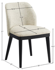 Valeo Linen Textured Fabric Upholstered Dining Chair in Beige, Set of 2 - 88084Beige-C