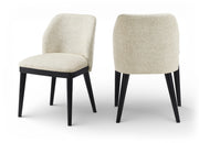 Valeo Linen Textured Fabric Upholstered Dining Chair in Beige, Set of 2 - 88084Beige-C