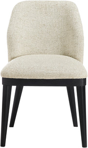 Valeo Linen Textured Fabric Upholstered Dining Chair in Beige, Set of 2 - 88084Beige-C