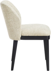 Valeo Linen Textured Fabric Upholstered Dining Chair in Beige, Set of 2 - 88084Beige-C