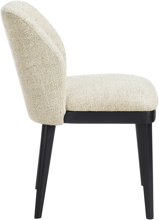 Valeo Linen Textured Fabric Upholstered Dining Chair in Beige, Set of 2 - 88084Beige-C
