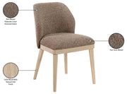 Valeo Linen Textured Fabric Upholstered Dining Chair in Brown, Set of 2 - 88083Brown-C