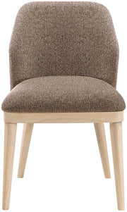 Valeo Linen Textured Fabric Upholstered Dining Chair in Brown, Set of 2 - 88083Brown-C