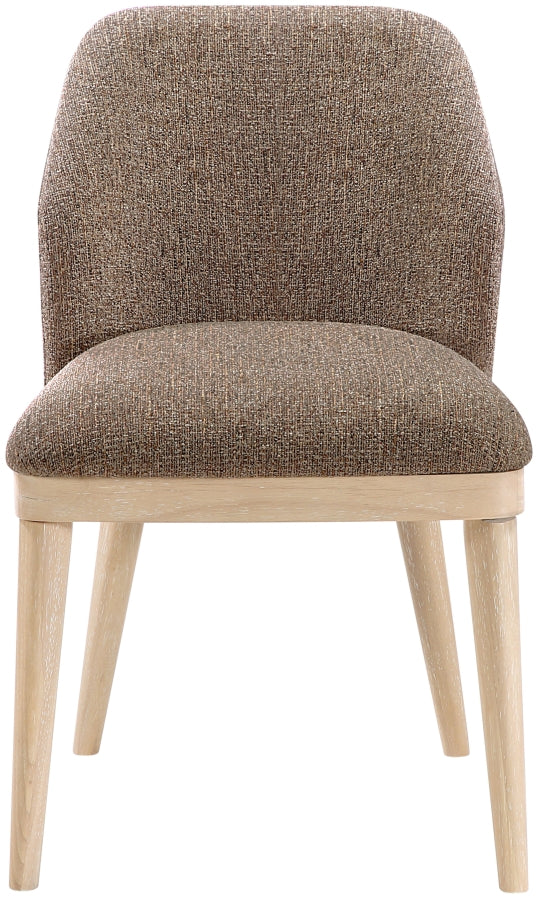 Valeo Linen Textured Fabric Upholstered Dining Chair in Brown, Set of 2 - 88083Brown-C