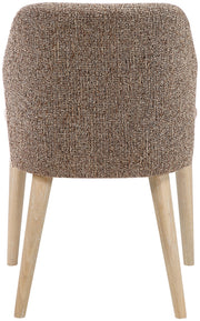 Valeo Linen Textured Fabric Upholstered Dining Chair in Brown, Set of 2 - 88083Brown-C