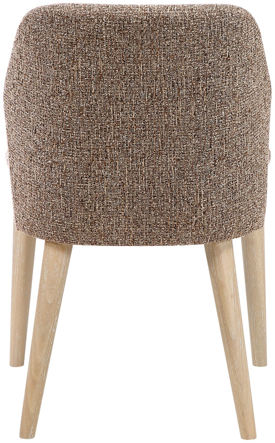 Valeo Linen Textured Fabric Upholstered Dining Chair in Brown, Set of 2 - 88083Brown-C