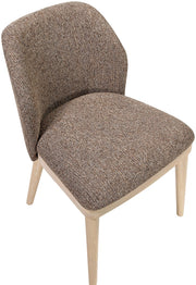 Valeo Linen Textured Fabric Upholstered Dining Chair in Brown, Set of 2 - 88083Brown-C