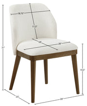 Valeo Linen Textured Fabric Upholstered Dining Chair in Cream, Set of 2 - 88082Cream-C