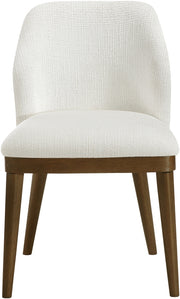Valeo Linen Textured Fabric Upholstered Dining Chair in Cream, Set of 2 - 88082Cream-C