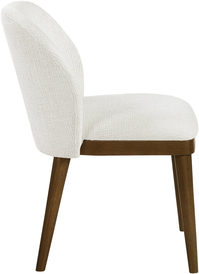 Valeo Linen Textured Fabric Upholstered Dining Chair in Cream, Set of 2 - 88082Cream-C