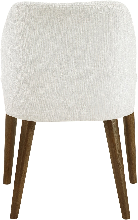 Valeo Linen Textured Fabric Upholstered Dining Chair in Cream, Set of 2 - 88082Cream-C
