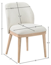 Valeo Linen Textured Fabric Upholstered Dining Chair in Cream, Set of 2 - 88083Cream-C