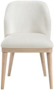 Valeo Linen Textured Fabric Upholstered Dining Chair in Cream, Set of 2 - 88083Cream-C