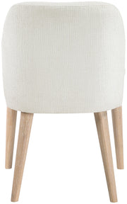 Valeo Linen Textured Fabric Upholstered Dining Chair in Cream, Set of 2 - 88083Cream-C