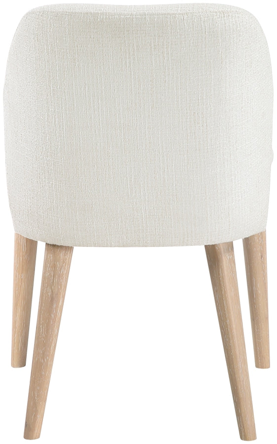 Valeo Linen Textured Fabric Upholstered Dining Chair in Cream, Set of 2 - 88083Cream-C