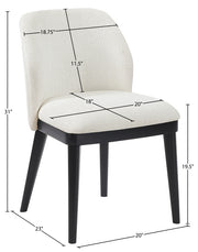 Valeo Linen Textured Fabric Upholstered Dining Chair in Cream, Set of 2 - 88084Cream-C