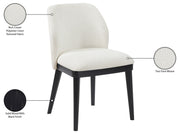 Valeo Linen Textured Fabric Upholstered Dining Chair in Cream, Set of 2 - 88084Cream-C