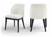 Valeo Linen Textured Fabric Upholstered Dining Chair in Cream, Set of 2 - 88084Cream-C