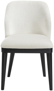 Valeo Linen Textured Fabric Upholstered Dining Chair in Cream, Set of 2 - 88084Cream-C