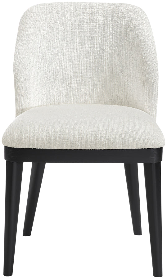 Valeo Linen Textured Fabric Upholstered Dining Chair in Cream, Set of 2 - 88084Cream-C