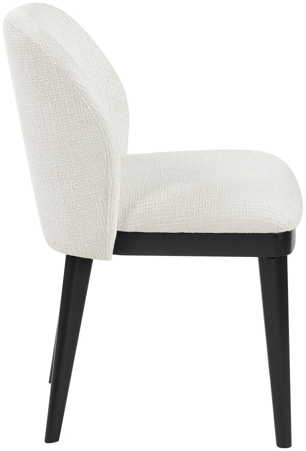 Valeo Linen Textured Fabric Upholstered Dining Chair in Cream, Set of 2 - 88084Cream-C