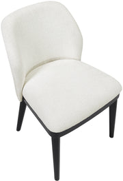 Valeo Linen Textured Fabric Upholstered Dining Chair in Cream, Set of 2 - 88084Cream-C