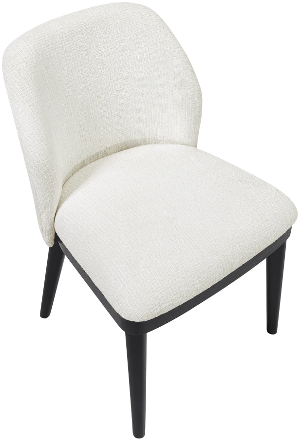 Valeo Linen Textured Fabric Upholstered Dining Chair in Cream, Set of 2 - 88084Cream-C