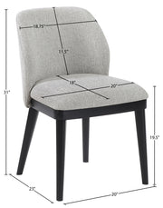 Valeo Linen Textured Fabric Upholstered Dining Chair in Grey, Set of 2 - 88084Grey-C