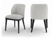 Valeo Linen Textured Fabric Upholstered Dining Chair in Grey, Set of 2 - 88084Grey-C