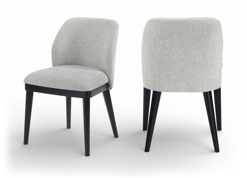 Valeo Linen Textured Fabric Upholstered Dining Chair in Grey, Set of 2 - 88084Grey-C