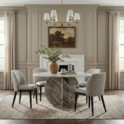 Valeo Linen Textured Fabric Upholstered Dining Chair in Grey, Set of 2 - 88084Grey-C