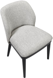 Valeo Linen Textured Fabric Upholstered Dining Chair in Grey, Set of 2 - 88084Grey-C