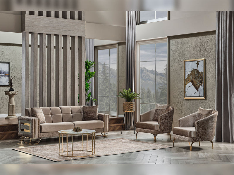 Valero 3-pieces (Sofa & Loveseat & Chair) Livingroom in Beige - 200-SER-VAL-STAR240-321