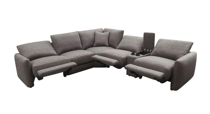 Valle 6-Piece L-Shaped Power Reclining Sectional with Console Mocha - 603400P-SET