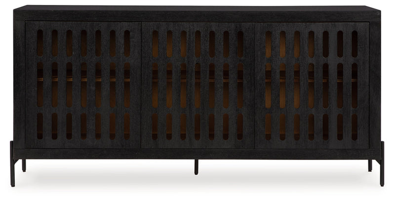 Vallisburg Black/Natural Accent Cabinet - A4000644