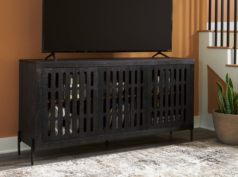 Vallisburg Black/Natural Accent Cabinet - A4000644