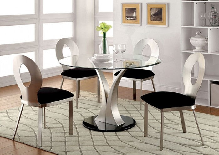 Valo Silver/Black Dining Table - CM3727T-TABLE