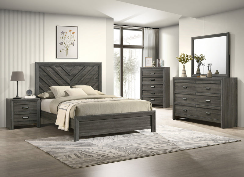 Valor Gray Twin Panel Bed - Gate FurnitureTwin Bed