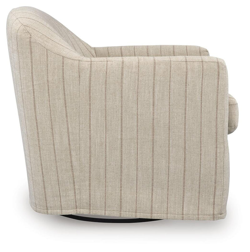 Valwick Cream/Brown Swivel Accent Chair - A3000817