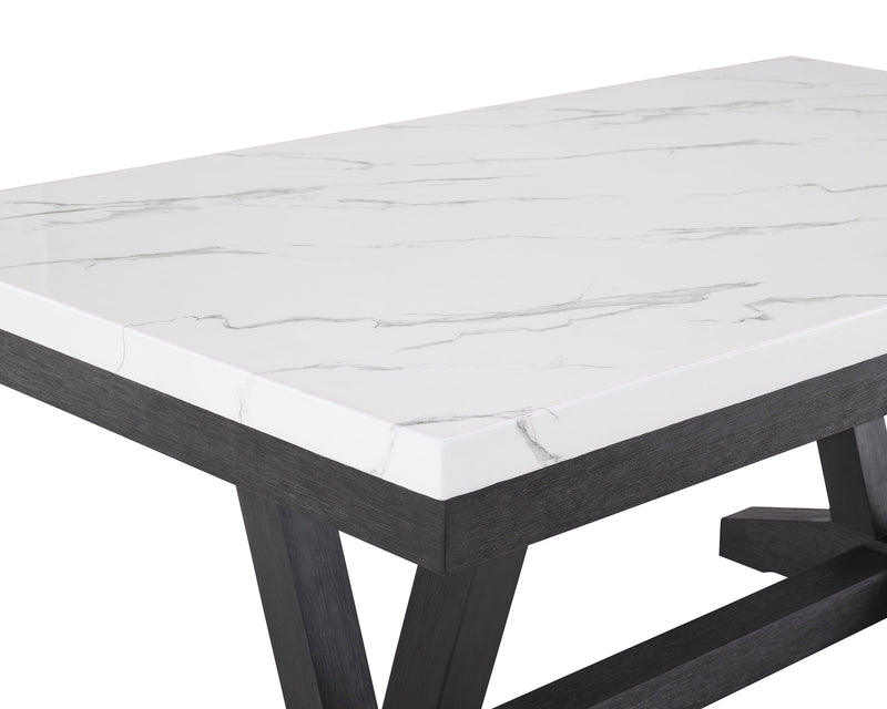 Vance Dove Faux Marble Dining Set - Gate FurnitureDining Room Set